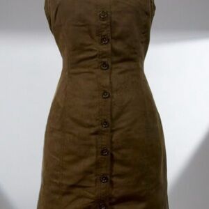NWT Banana Republic Sleeveless Olive Green Button Up Dress - Sz 10P
